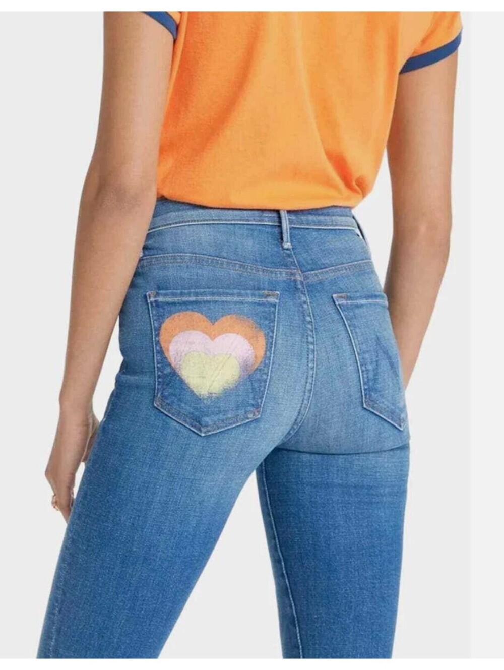 MOTHER Super Stunner Ankle jeans in the Double Vision Heart Size 24